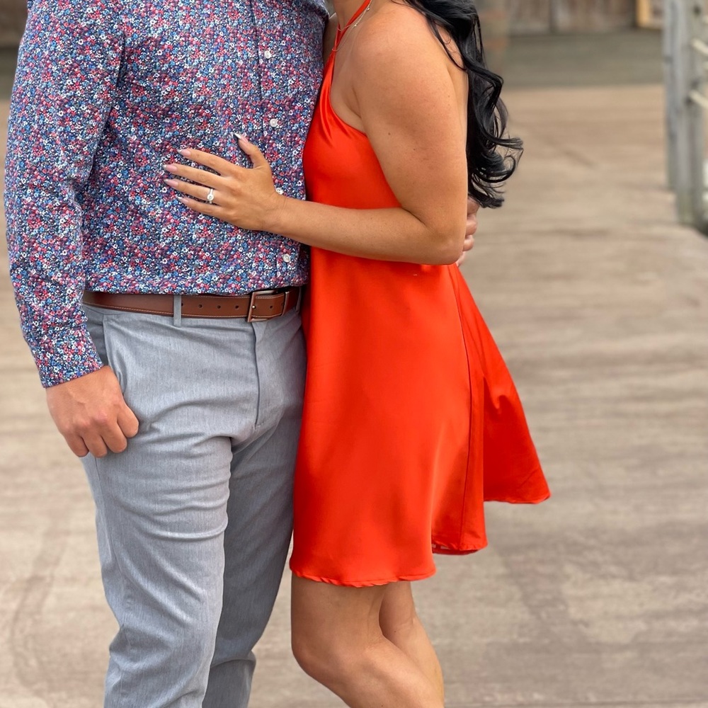 VICI satin orange/red dress